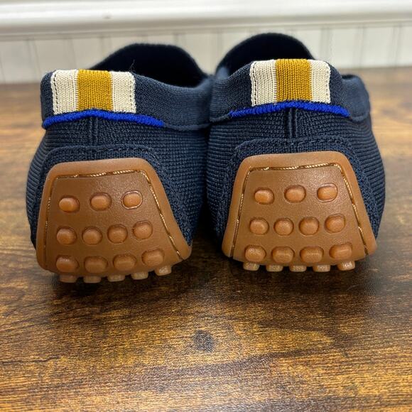 Rothys Womens Size 9.5 Loafers The Driver Navy Blue Knit Preppy Comfort Career - Picture 4 of 11